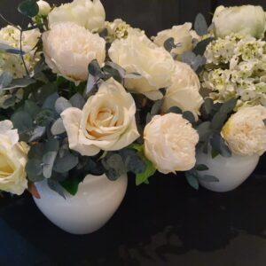 silk white roses