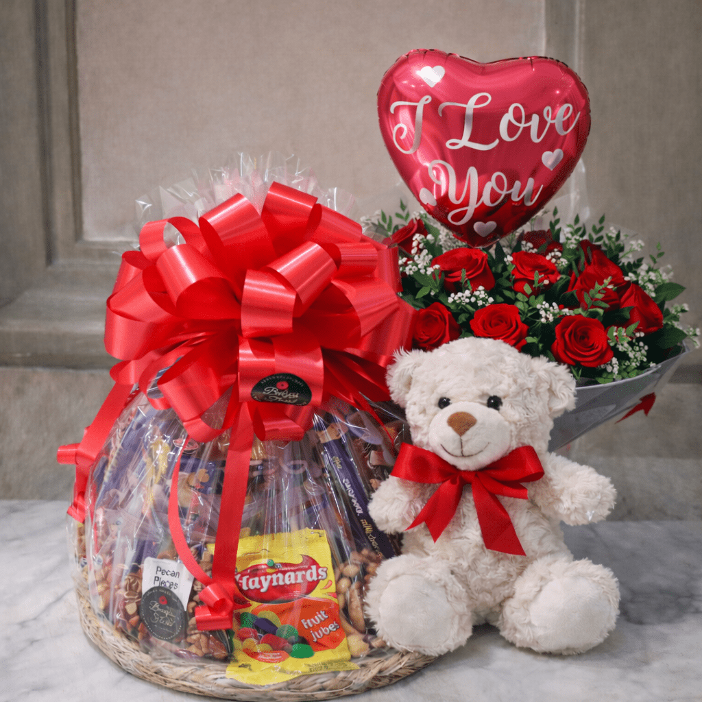 Love You Valentine’s Teddy & Rose Hamper