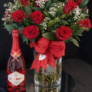 Champagne Celebration Glass vase