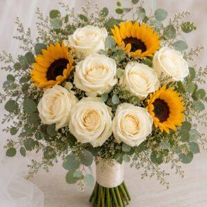 Sunflower & Rose Bridal Bouquet