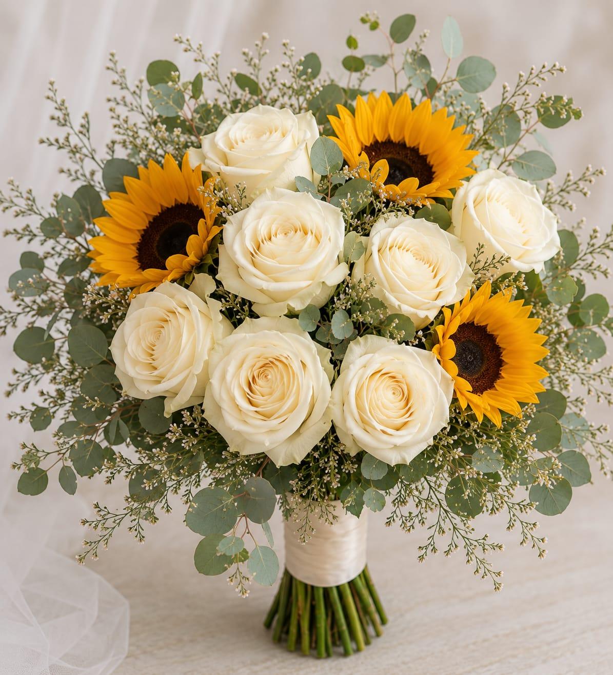 Sunflower & Rose Bridal Bouquet