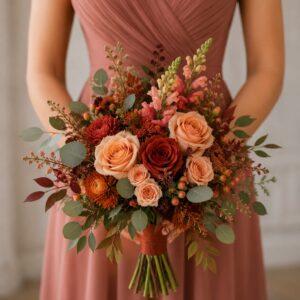 Autumn Teardrop Bridesmaid Bouquet