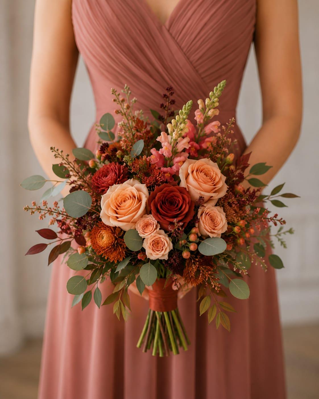 Autumn Teardrop Bridesmaid Bouquet