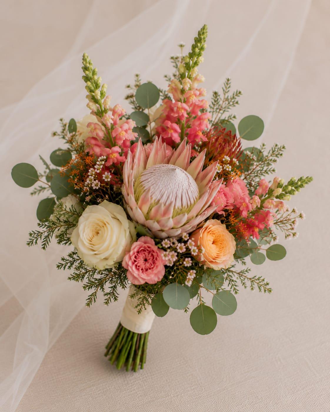 Protea Romance Bridesmaids Bouquet