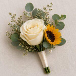 Sunflower and Rose Buttonhole