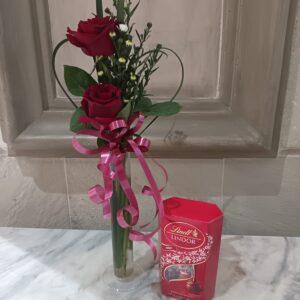Red Rose and Lindt Lindor Gift Arrangement