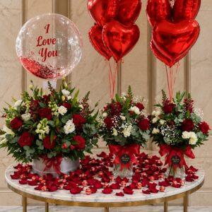 Romantic Floral And Balloon Ensemble