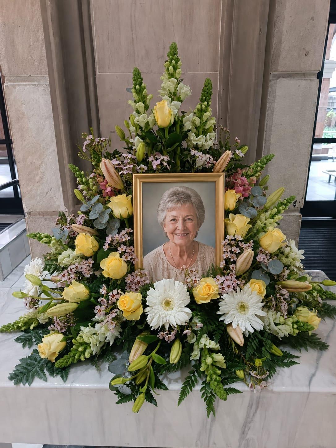 Elegant Floral Memorial Picture Frame